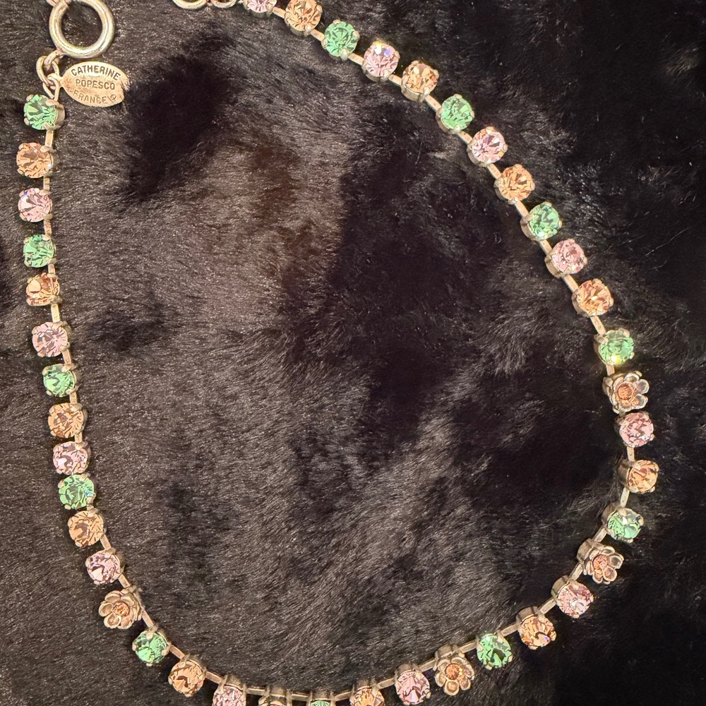 La Vie Parisienne Multicolor Crystal Necklace by Catherine Popesco, Vintage